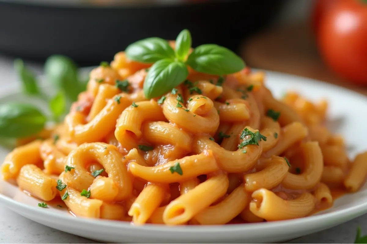 Instant Pot pasta with creamy sauce and fresh herbs, easy dinner recipe