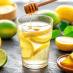 Brazilian Mounjaro Recipe in a clear glass with lime and Himalayan salt