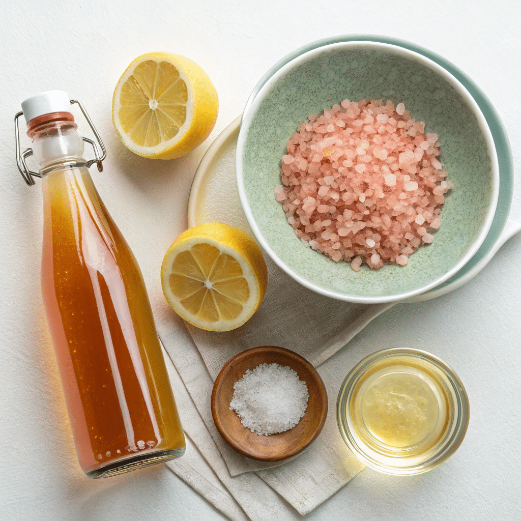 Ingredients for the pink salt trick recipe for weight loss