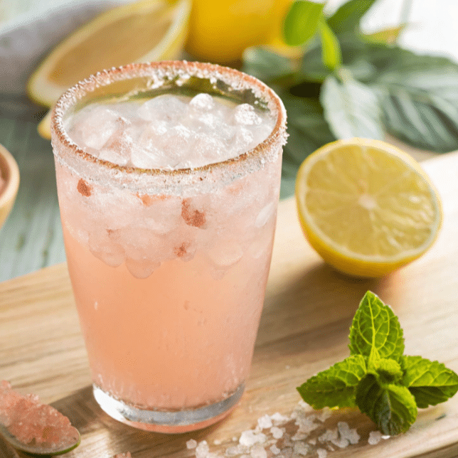 vibrant pink salt trick drink in glass